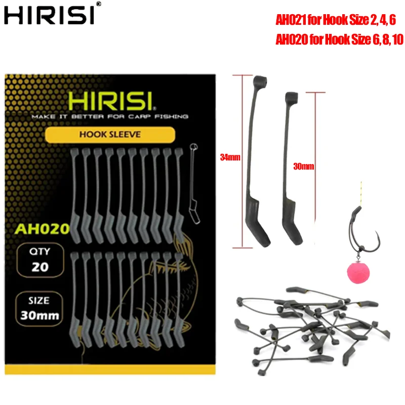 Hirisi 20-teiliges D-Rig Karpfenangel-Set mit Pop-Up Aligner Hakenhülsen, Anti-Tangle-Hülsen – perfekt für das Angeln im Freien