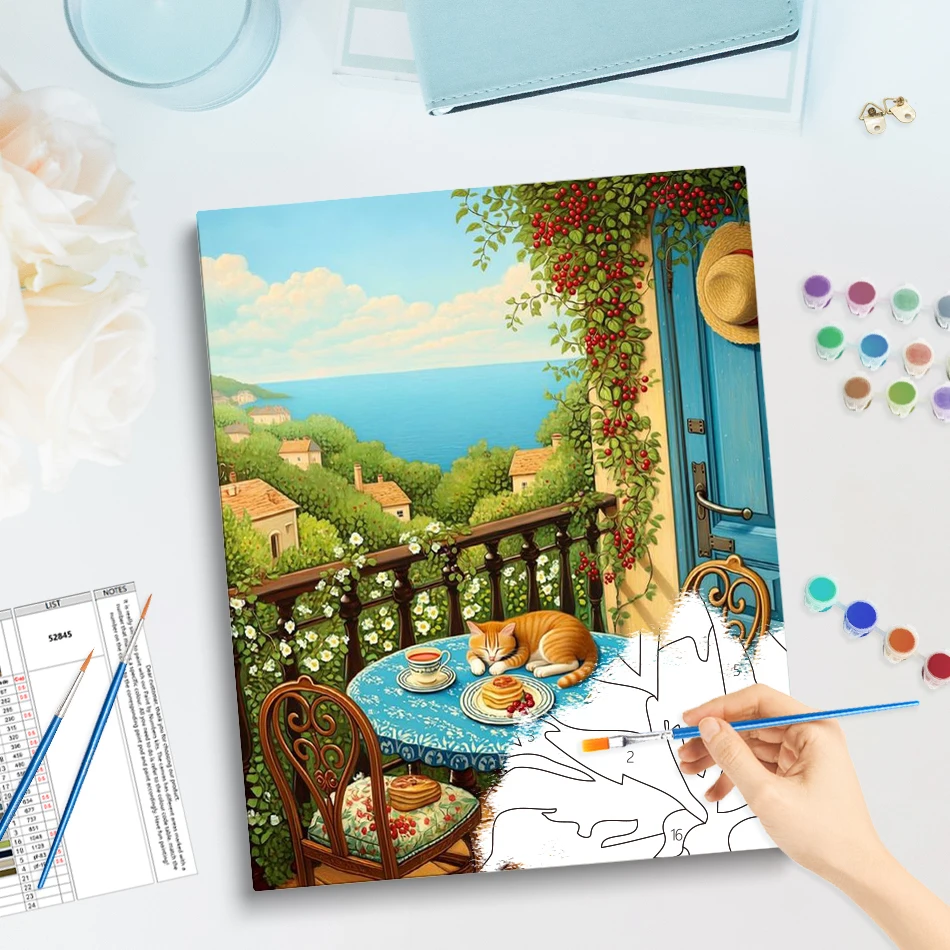 GATYZTORY Oil Painting By Numbers Arts Handicraft Oil Landscape Home Decor Art Stuff Frame On Canvas Drawing Diy Crafts Modern