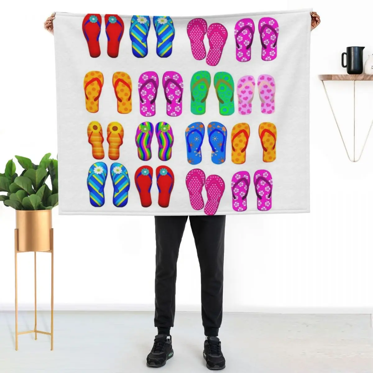Summer Flip-flops Throw Blanket Thermal Soft Luxury Brand Tourist Loose Sleeping Bag Blankets