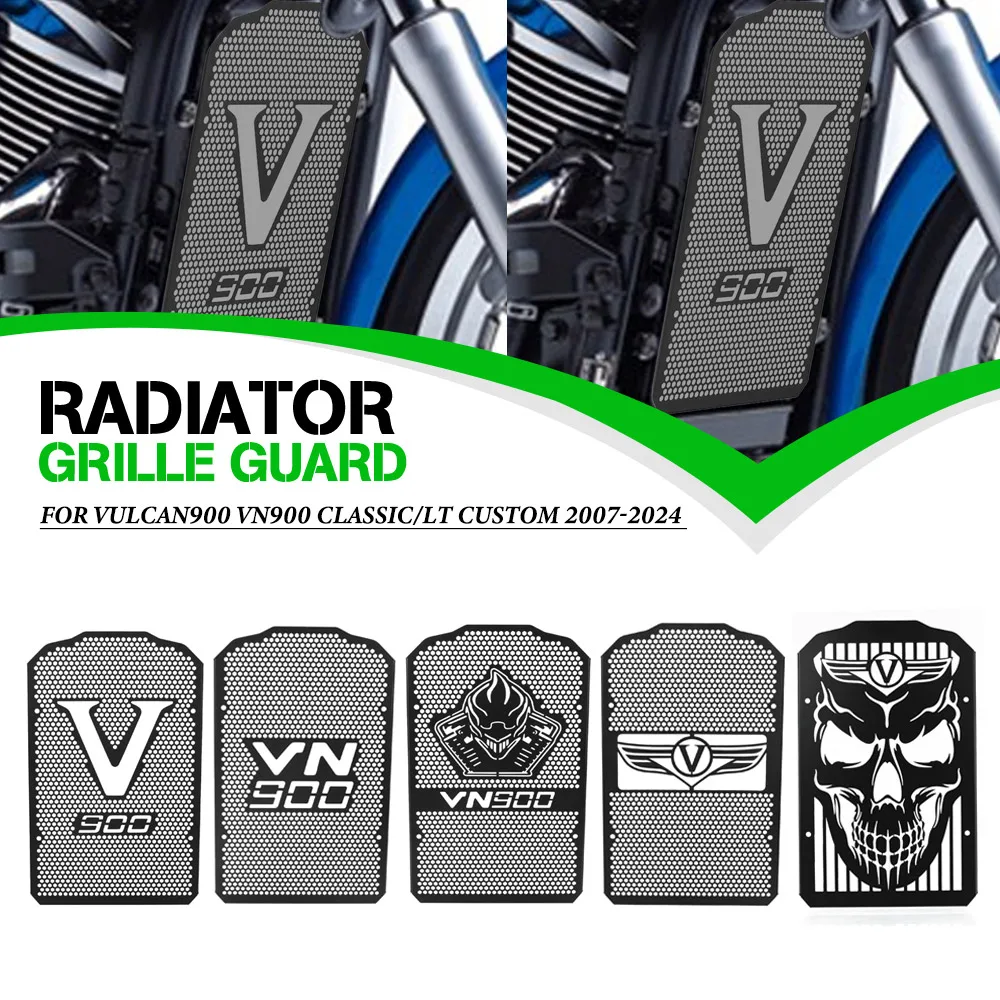 

Radiator Guard FOR KAWASAKI VULCAN900 VN900 CLASSIC/LT Custom 2007-2024 Radiator Grille Grills Guard Cover Protector Accessories