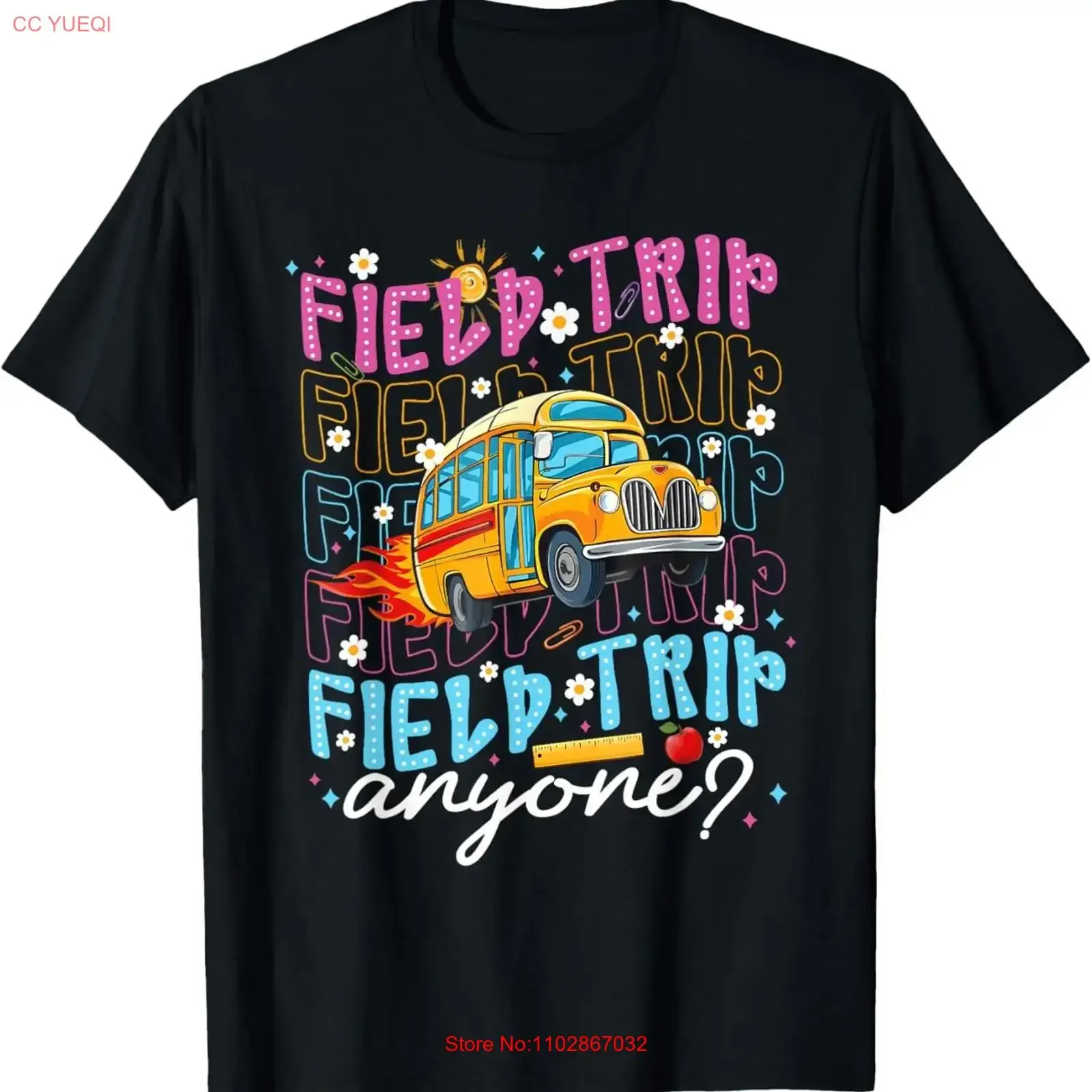 Полевая поездка в любом порядке, день школьного автобуса, учитель, студентка, детская футболка, винтажный потертый топ для повседневной носки, мягкий, слегка с рисунком
