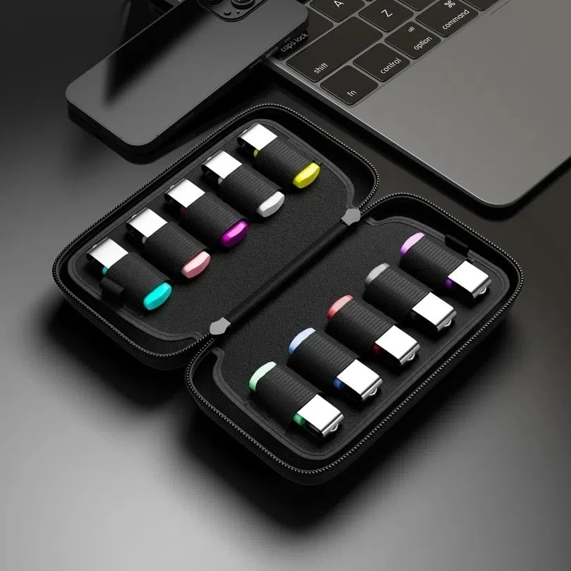 

Новый 20-слотовый чехол для USB-накопителя, нейлоновый водонепроницаемый держатель для большого пальца, черный пыленепроницаемый USB-органайзер, электронные аксессуары