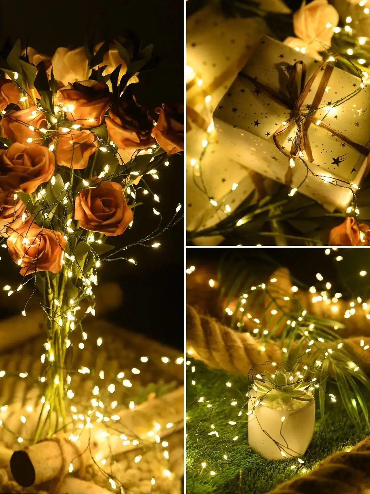 1000LEDs 36M Cluster Christmas Fairy String Lights with Remote Green Cable for Party Holiday Garden Outdoor Wedding Decoration