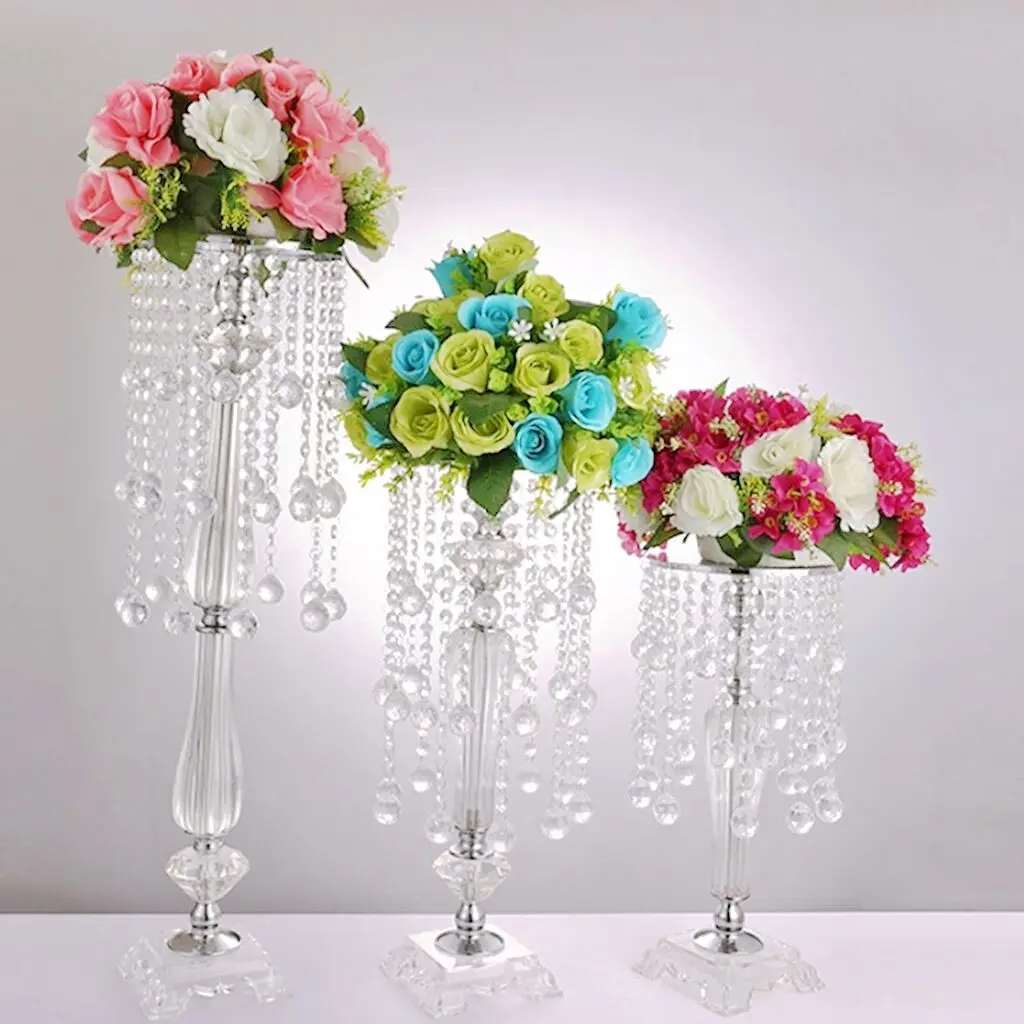 

10 PCS 70 CM/ 27.6" Tall Gold Acrylic Flower Rack Wedding Centerpiece Event Table Wedding Road Lead Party Decoration