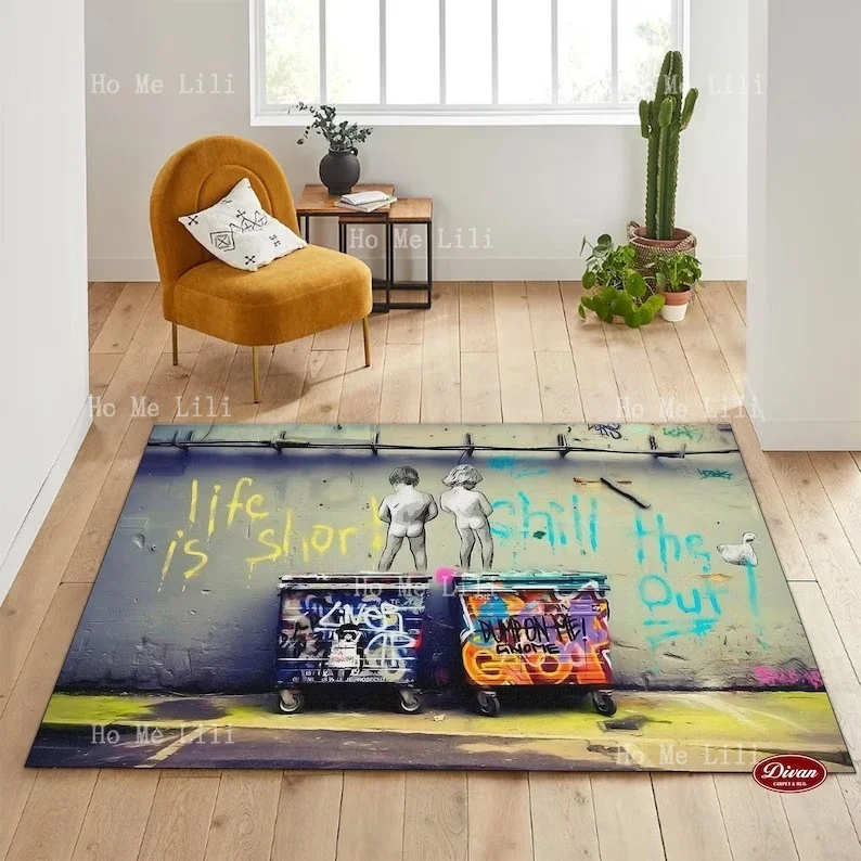 

Banksy Kids Rug Modern Custom Abstract Balloon Girl Popular Famous Rug