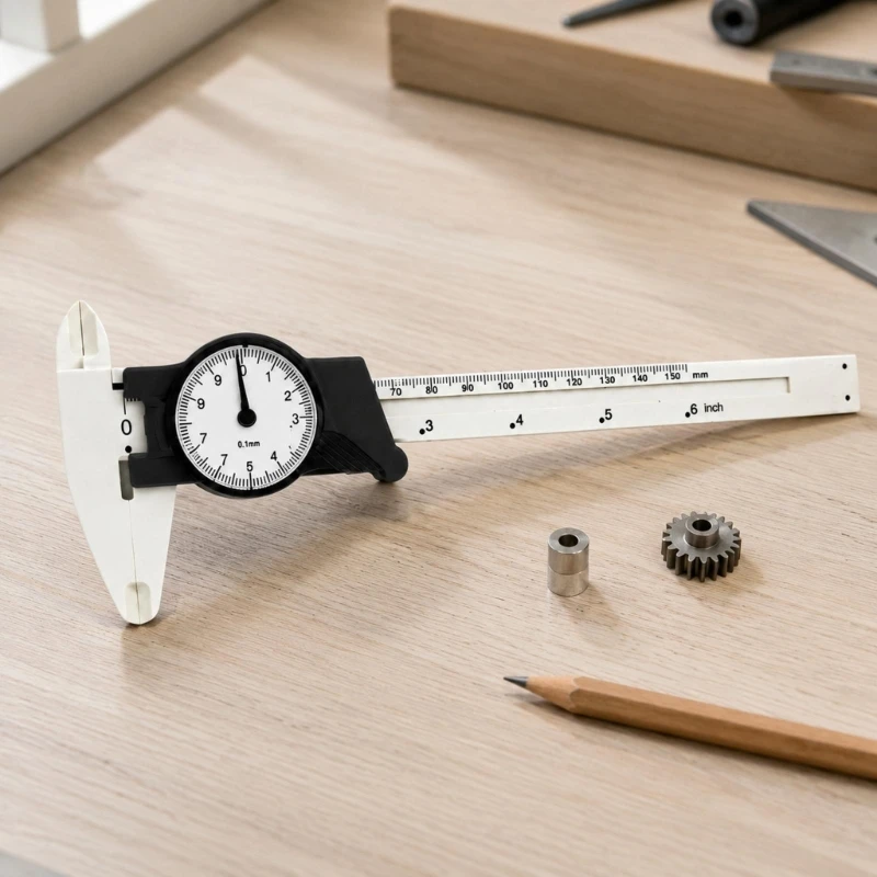 Hand Operated Measuring Instrument with Visible Round Scale, 150 mm Capacity and Inner Outer Grips for Students, Crafts, M4YD