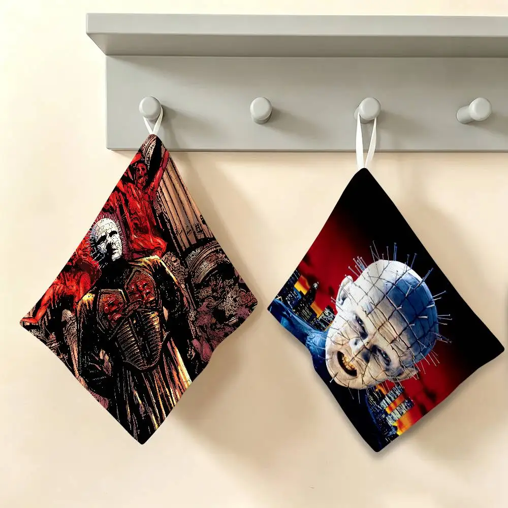 Classic H-hellraiser Movie Polyester Cotton Hand Wiping Towel, Hanging Design, Durable for Household Restaurant Toilet Use