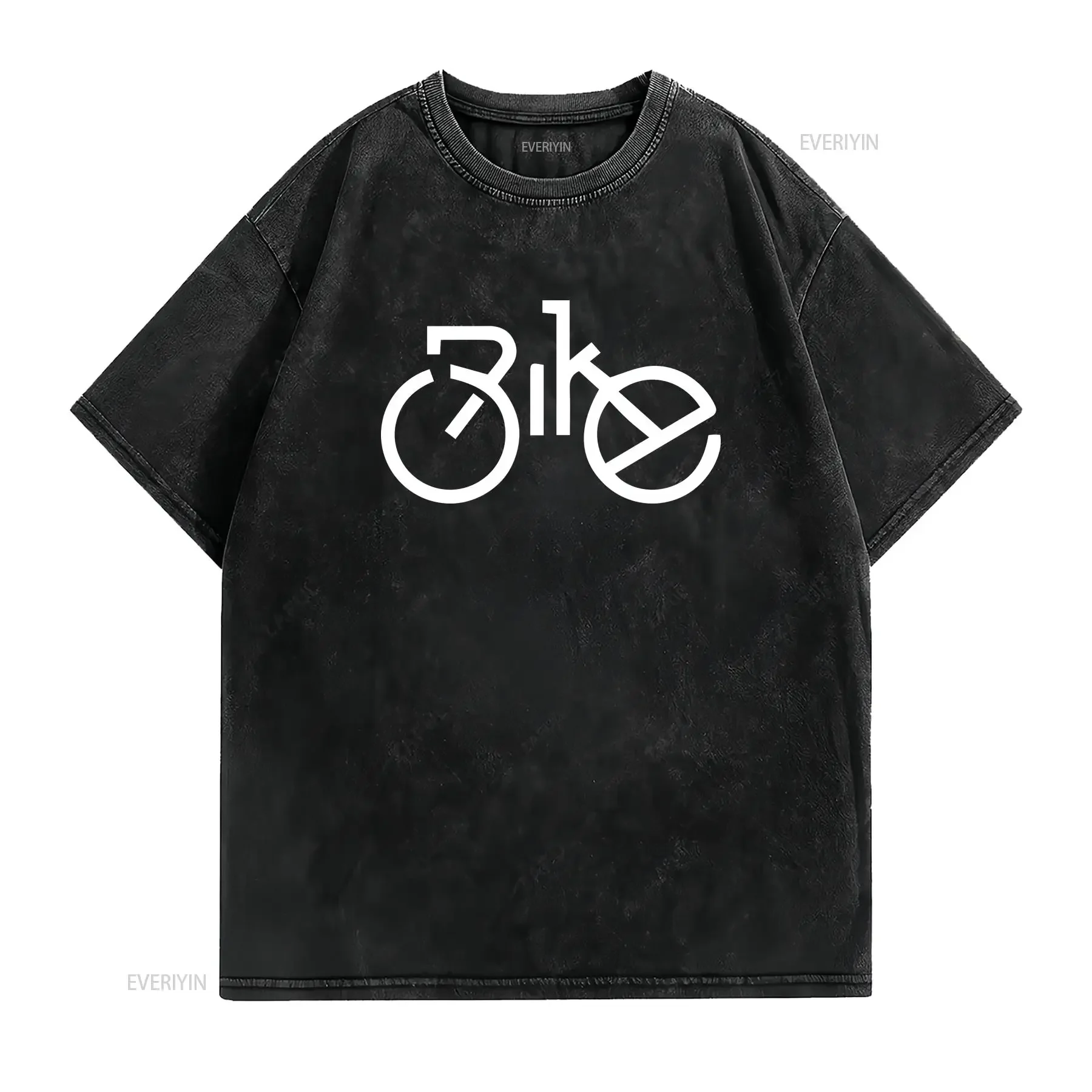 Bike T Shirt Written Cycling Cyclist Clothes Bicycle Biking Mountain vintage Washed Versatile Breathable Stretched fashion