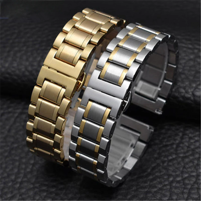 Watch Band Stainless Steel Band Watch Strap Metal Wristband 12mm 14mm 16mm 18mm 20mm 22mm 24mm Size Width For Samsung Watch Band