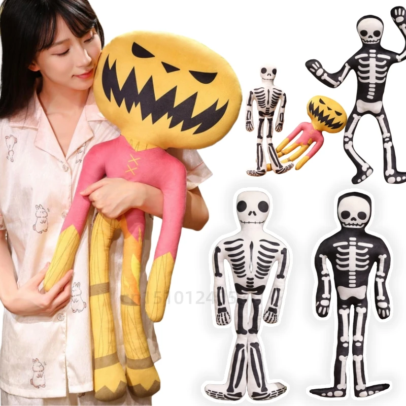 

2025 кавайная тыква на Хэллоуин, черный череп, стоячая поза, плюшевые милые игрушки, подушки с животными, призраками для мальчиков, подарки на день рождения, Рождество