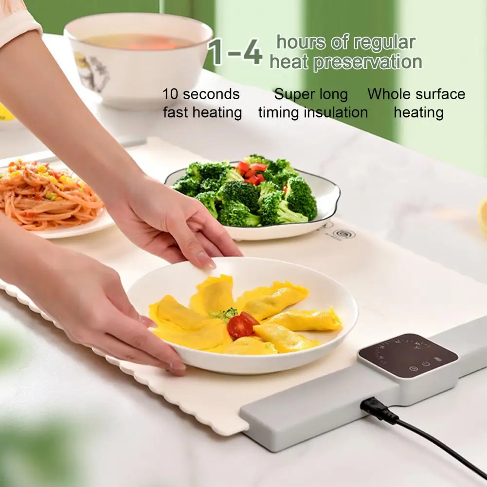 

Adjustable Temperature Food Warmer Portable Silicone Electric Warming Tray with 5 Temperature Settings Auto Shut-off for Us