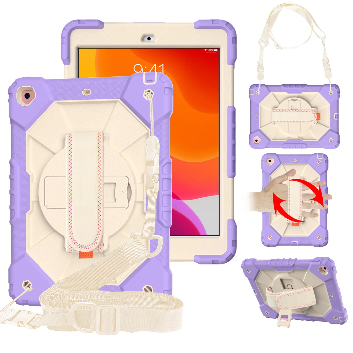 For ipad Air4/5 10.9 Shockproof Kids Stand Tablet Cover Shoulder Strap Funda For iPad 11 2018 2020 2021 2022