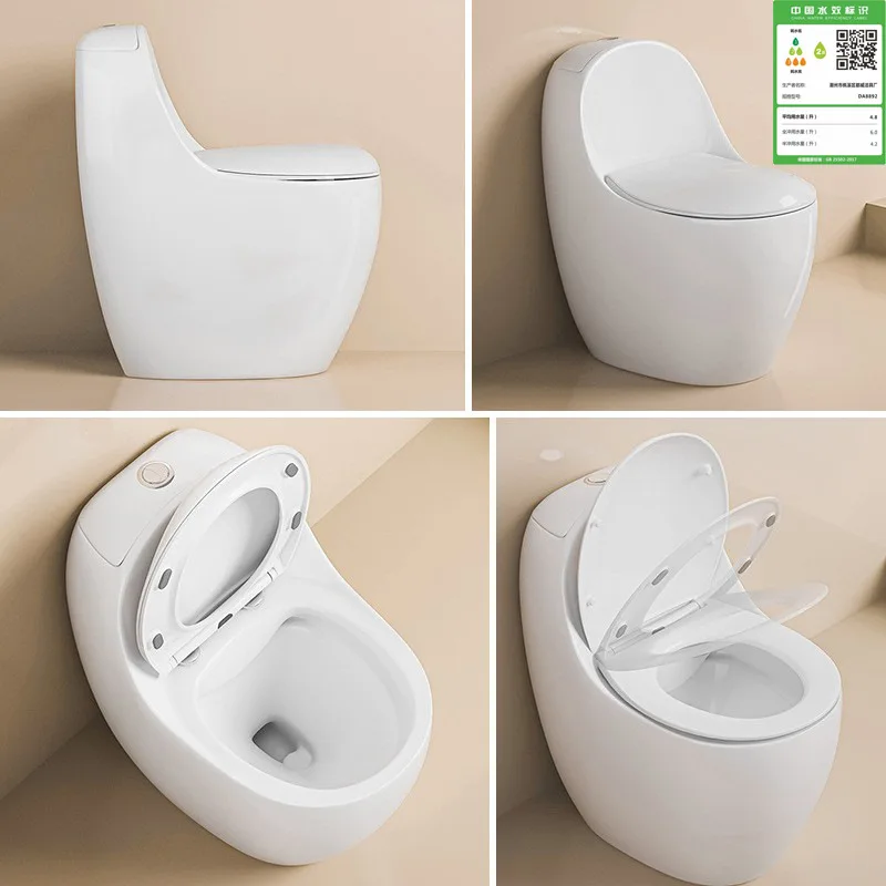 One-piece Ordinary Toilet, Ceramic Toilet, Large-diameter Toilet, Egg-shaped , Deodorant, Silent, Water-saving