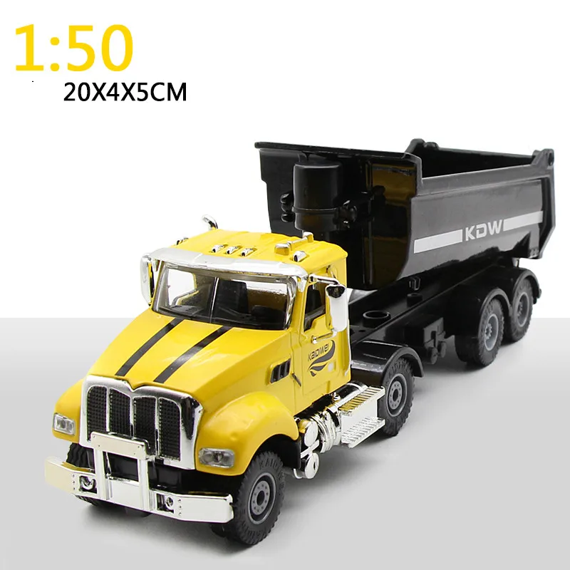 

Alloy Diecast 1:50 Transporter Hardcover Dumper Truck Rubber Tire Engineering Construction Vehicles Car Model Kids Gift Toy Boys