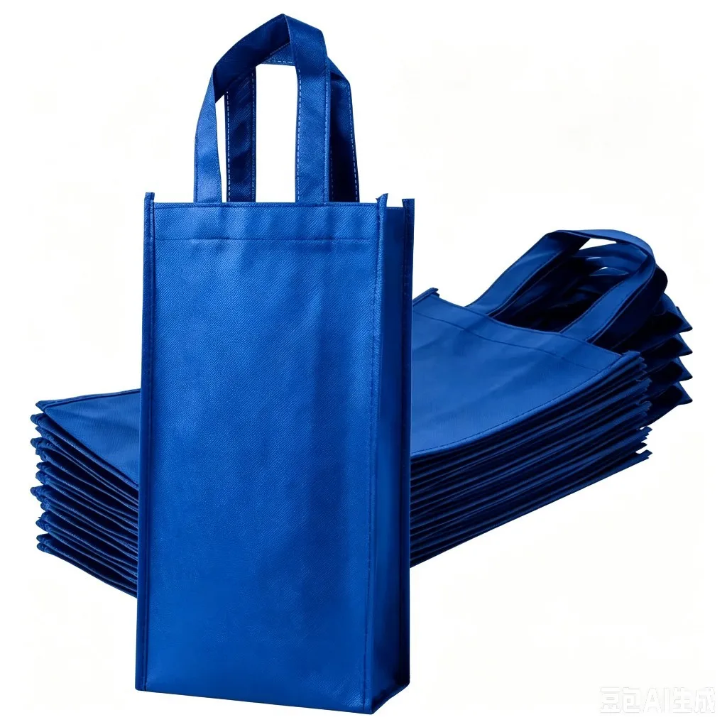 Bolsa de vino reutilizable de tela no tejida gruesa, bolsa de regalo para una o dos botellas con asas para fiestas, bodas y cenas.