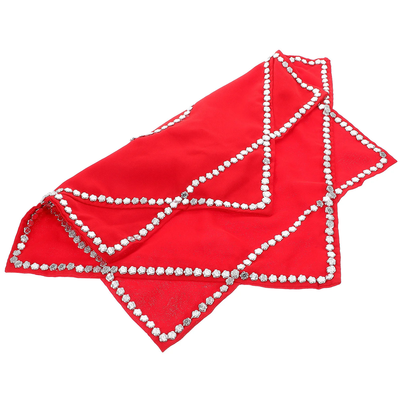 

Dance Handkerchief Red Octagonal Silk Scarves For Chinese New Year Spring Festival Performance Prop Adults Kids Yangko
