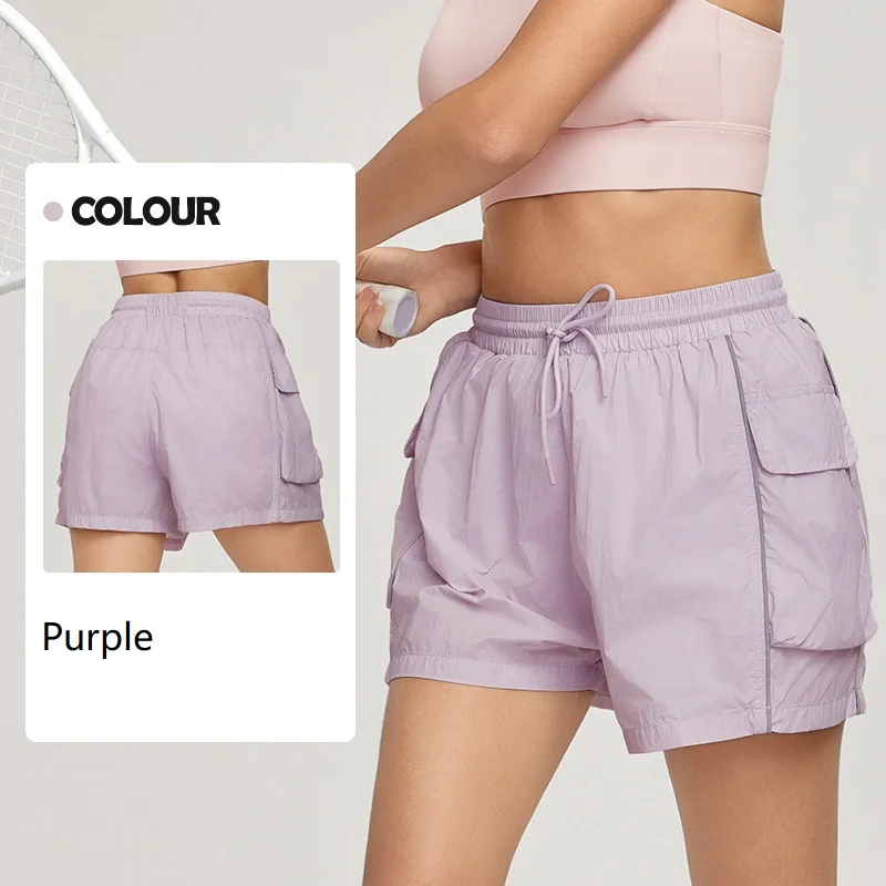 Women’s High-Waisted Running Shorts Quick-Dry Breathable Workout Shorts with Pockets for Yoga Gym Outdoor Sports Army Green