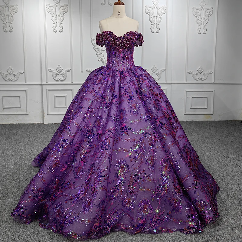 

Jancember 6522 2024 Bridal Gown Evening Fabric Purple Gown For Women Evening Plus Size Prom Dress