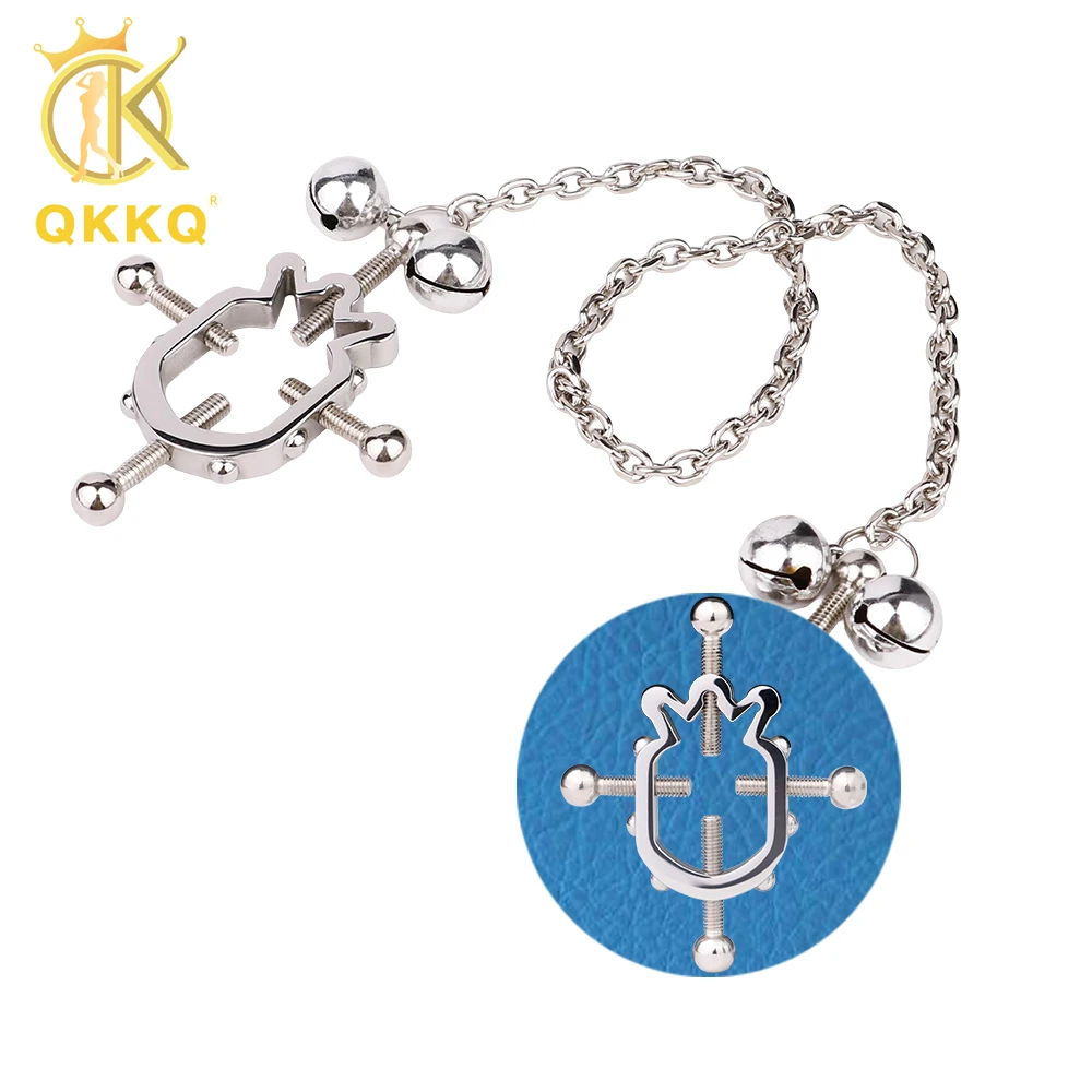 

QKKQ Metal Stainless Steel Female Sex Toys Nipple Clamps With Adjustable Chain Couple Flirting Adult Games BDSM Bondage Toys 18+