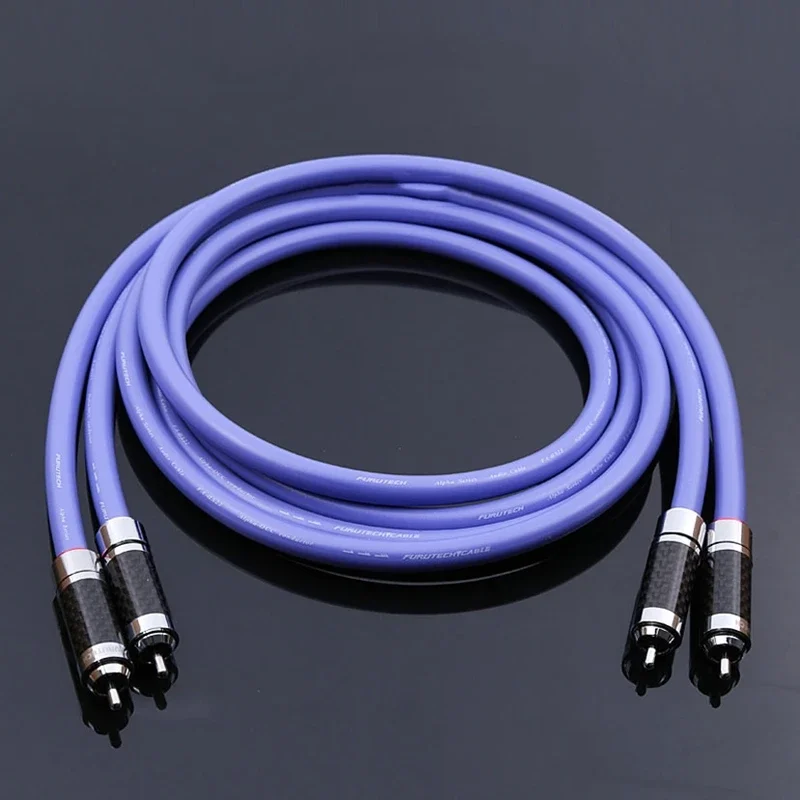 Par Furutech FA-αS22 Cable RCA de Audio HiFi señal OCC Conductor de cobre y cristal con enchufe de fibra de carbono