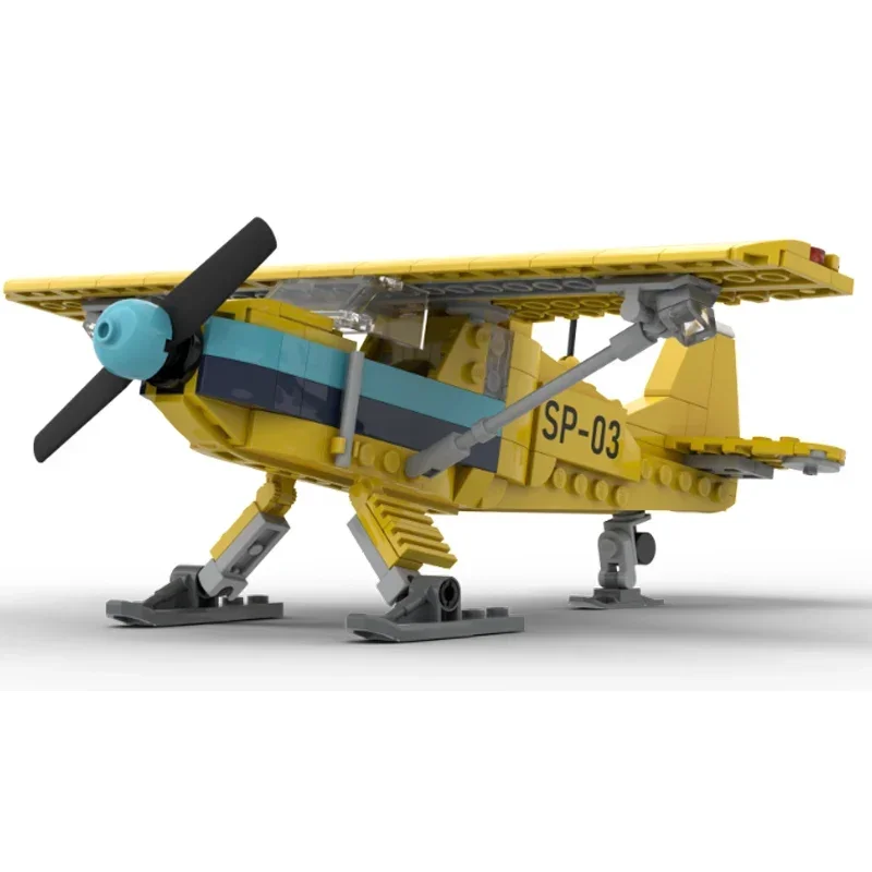 Military Fighter Model Moc Building Bricks Turboprop Ski Aircraft Technology Modular Blocks Gift Christmas Toy DIY Sets Assembly