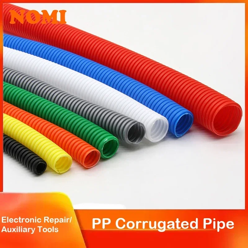 

1/5/10M 7.5mm-34.5mm PP Insulated Corrugated Pipe Wire Hose Threading Hose Plastic Corrugated Pipe Protective Sleeve