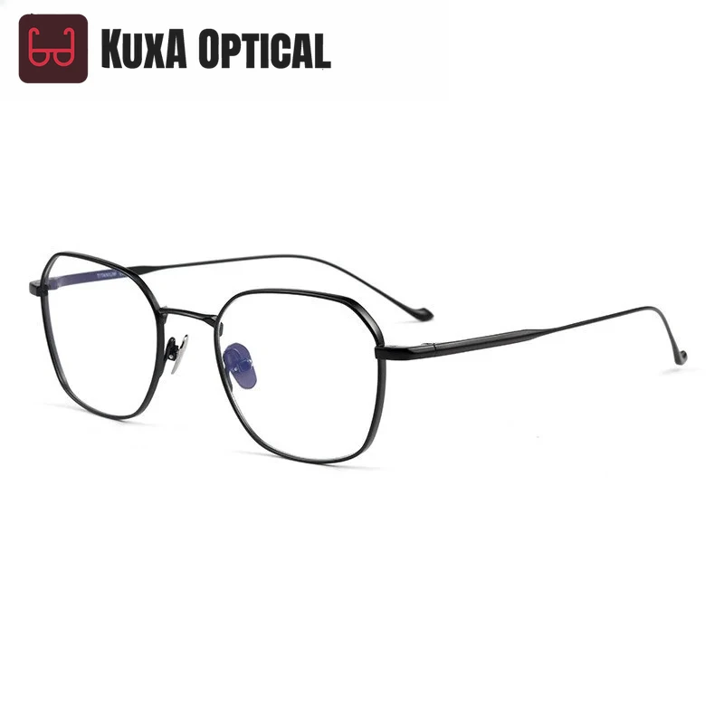 KUXA gafas ultraligeras para hombre, gafas de titanio puro, montura graduada, gafas ópticas flexibles para miopía para mujer