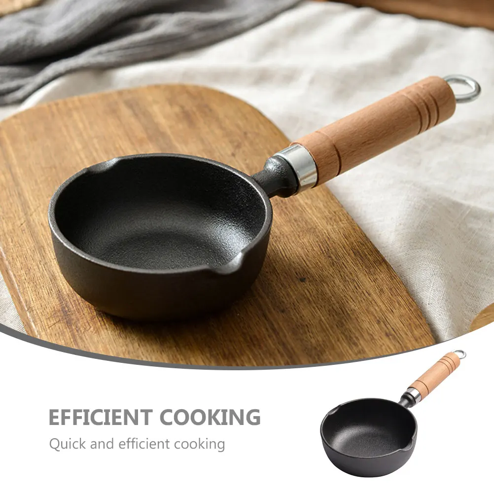 

Cast Iron Oil Skillet Mini Black 11cm Melting Pot for Frying Eggs Vegetables Stir Fry Kitchen Sauce Wok Small Metal Pan