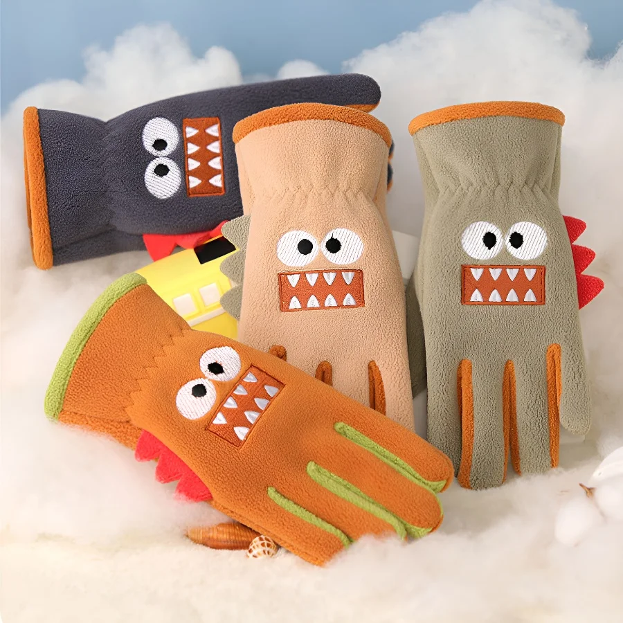 

Kids Winter Gloves, Anti-Slip Cycling Gloves for Boys Girls,Autumn Cute Cartoon Warm Lightweight for Running Biking Sports