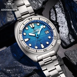 ADDIESDIVE Automatic Watch Men NH35 Mechanical 200m Diving Wristwatch Sapphire Stainess Steel BGW9 Luminous 3D Sea Dial Watch