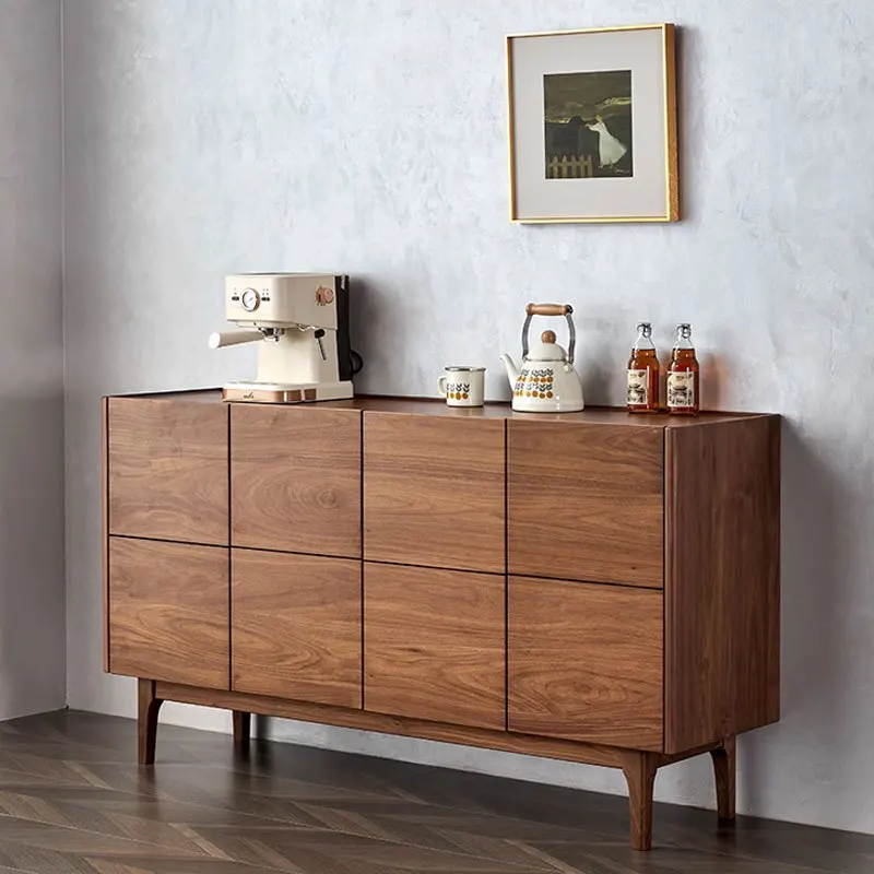 

Customizable Nordic Solid Wood Black Walnut Side Cabinet