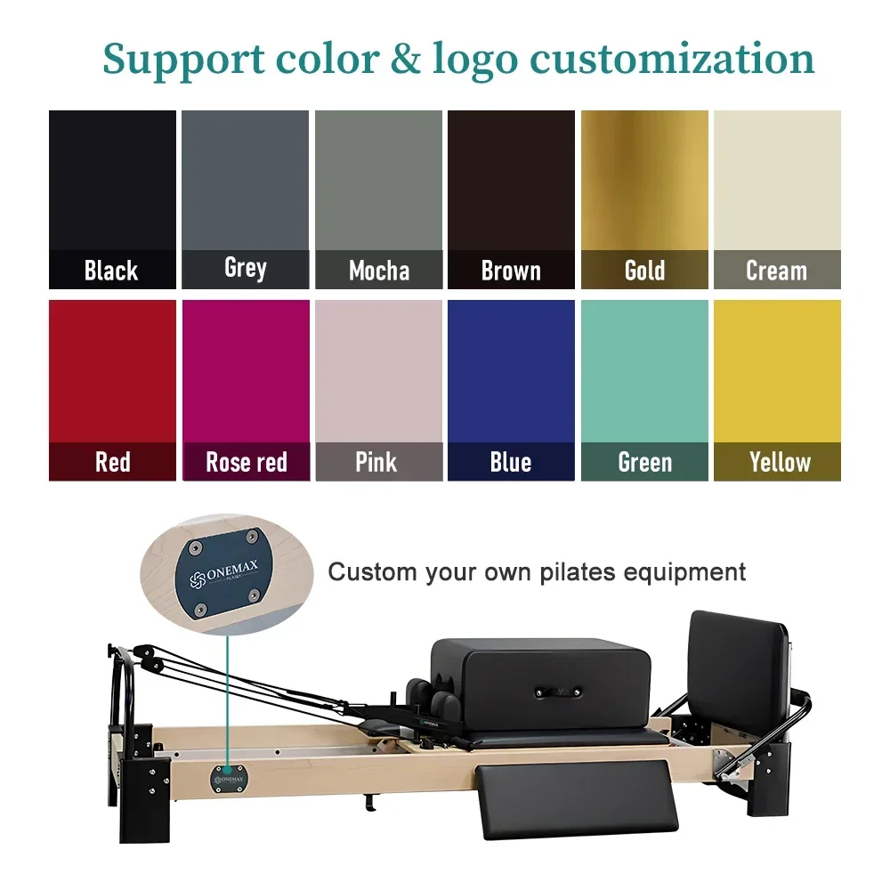 

ONEMAX Роскошный белый клен для пилатеса-реформера, тренировочная кровать для йоги, профессиональная машина для пилатеса для домашнего спортзала
