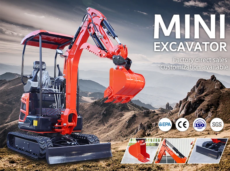 【Offiziell】 1,8-Tonnen-Mini-Raupenbagger CE EURO5 EPA Hydraulischer Bagger für Bau- und Landwirtschaftsarbeiten – Detail 2