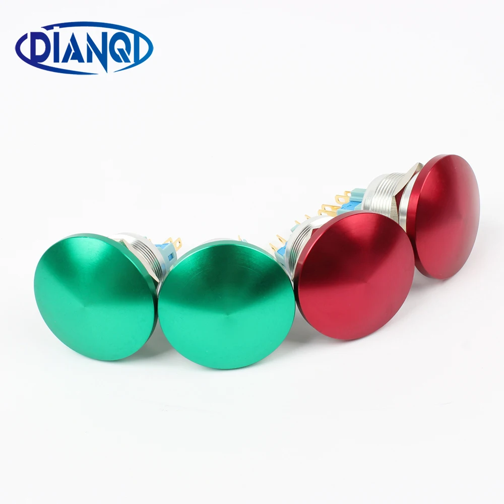 22mm Metal Aluminum Mushroom Emergency Stop Push Button IP67 Waterproof Switch momentary Locking Latching 1NO 1NC