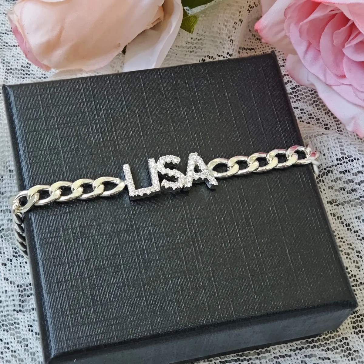 

Ювелирные изделия с индивидуальным именем, водонепроницаемый браслет, браслет с бриллиантами для влюбленных, подарок на день рождения, очаровательный женский браслет, бесплатная подарочная коробка