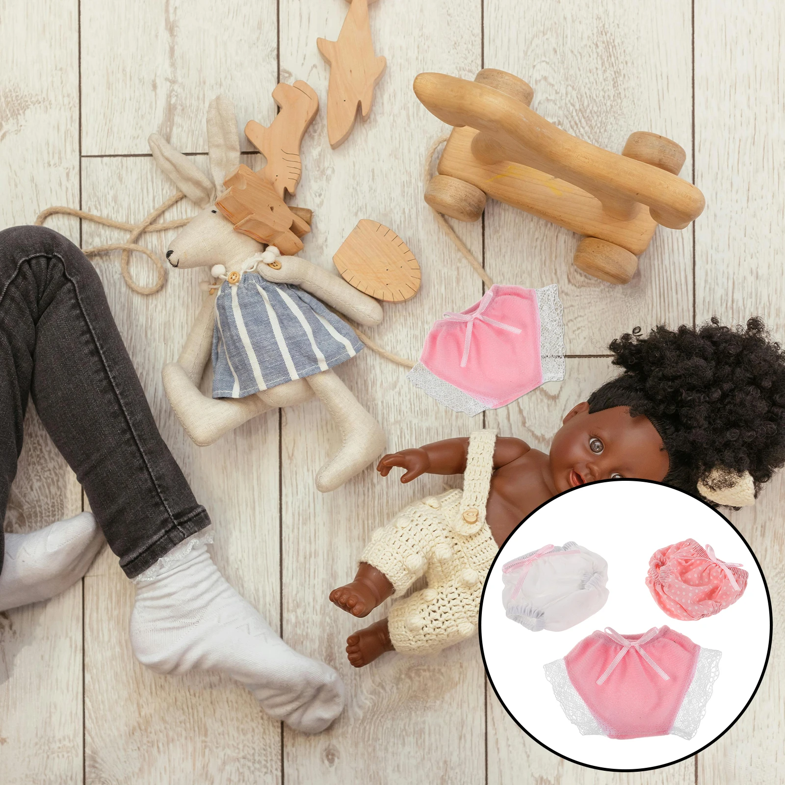 

Одежда из 3 предметов, 20 см, многоразовый комплект детского нижнего белья, эластичное эластичное нижнее белье для новорожденных, аксессуары, одежда для плюшевых игр