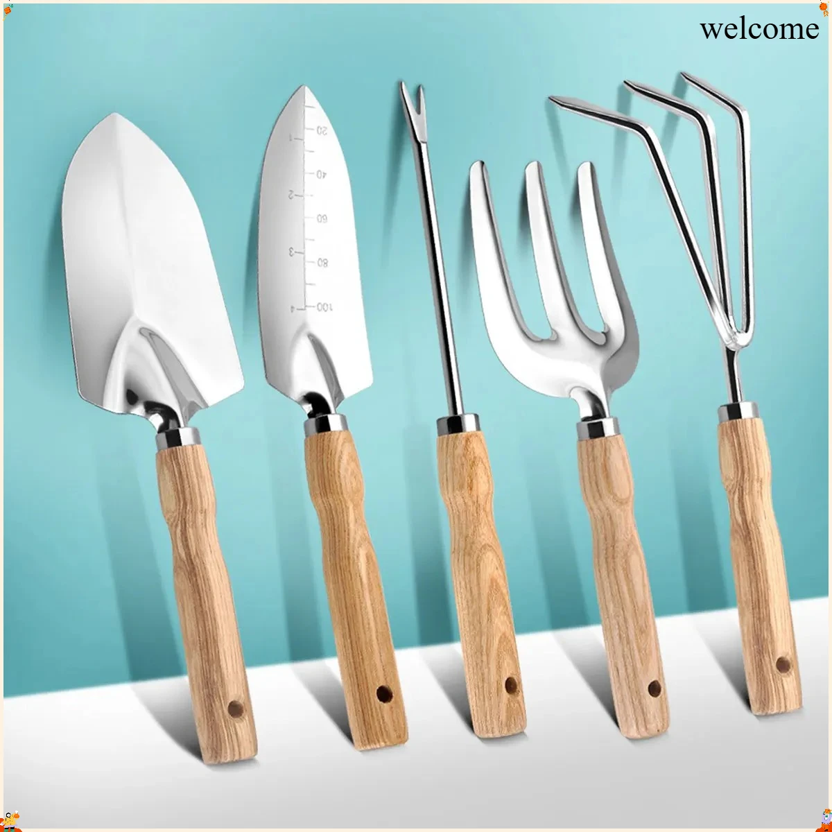 

Профессиональный набор садовых инструментов из 5 предметов: эргономичные грабли для удаления корней из нержавеющей стали для горшков, грядок, контейнеров, для использования на улице