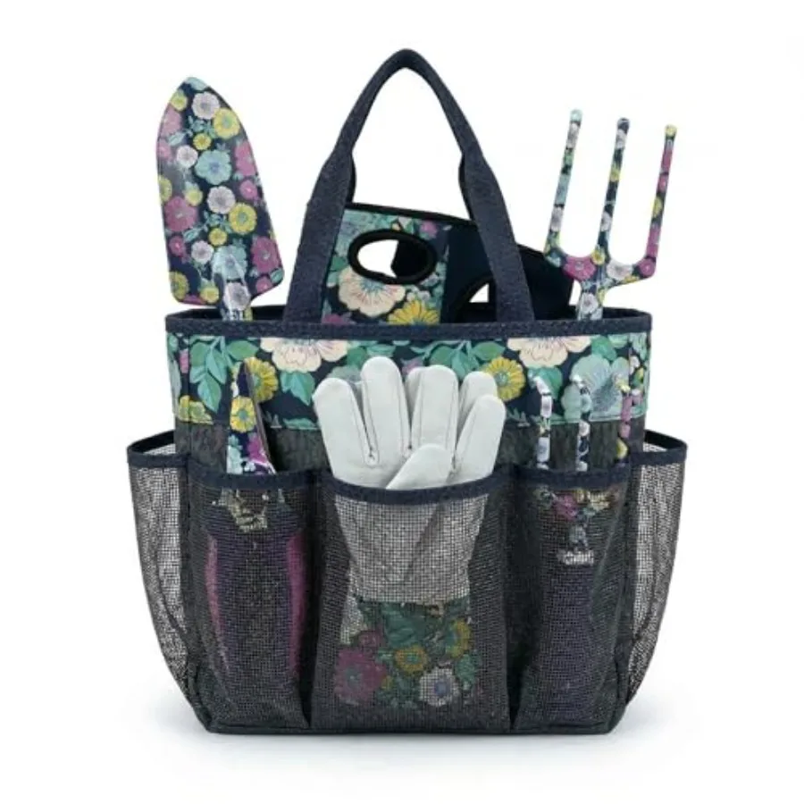 

Набор садовых инструментов из 8 предметов с перчатками и наколенниками, для работы с цветами – из нержавеющей стали, с мягкими зелеными ручками, идеально подходит для весенней посадки