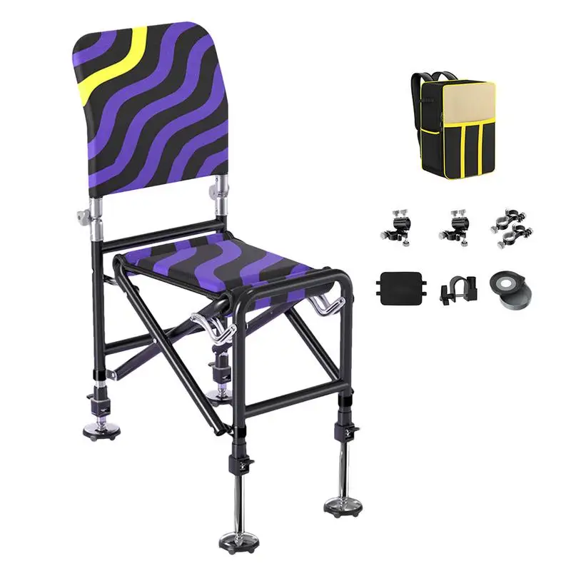 

Fishing Chair Adjustable Height Outdoor Folding Stool Stable Ground Stool Travel Seating For Backpacking Picnic Climbing
