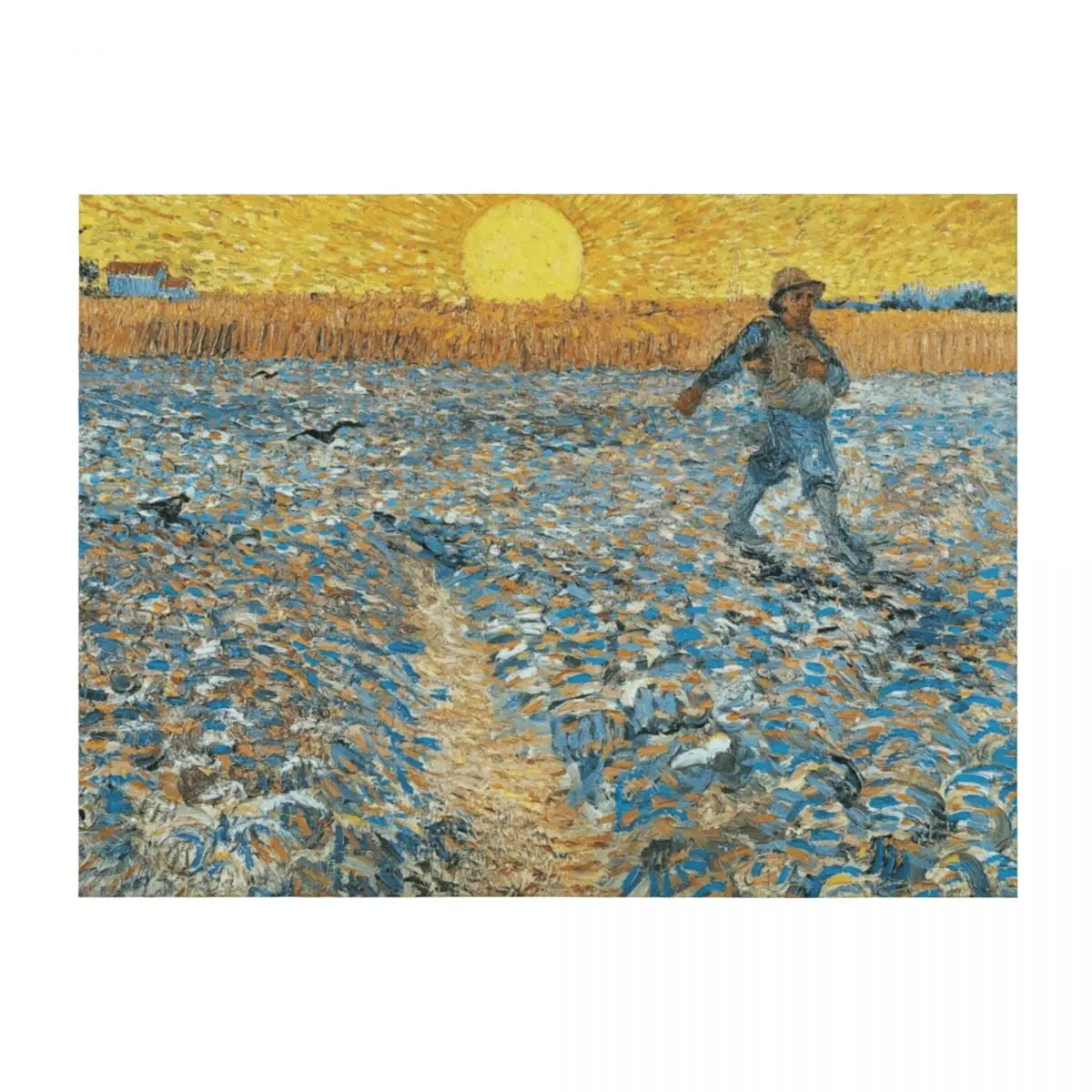 

Van Gogh: Sower at Sunset 1888 Throw Blanket Flannel For Decorative Sofa Fashion Sofas Thin Blankets