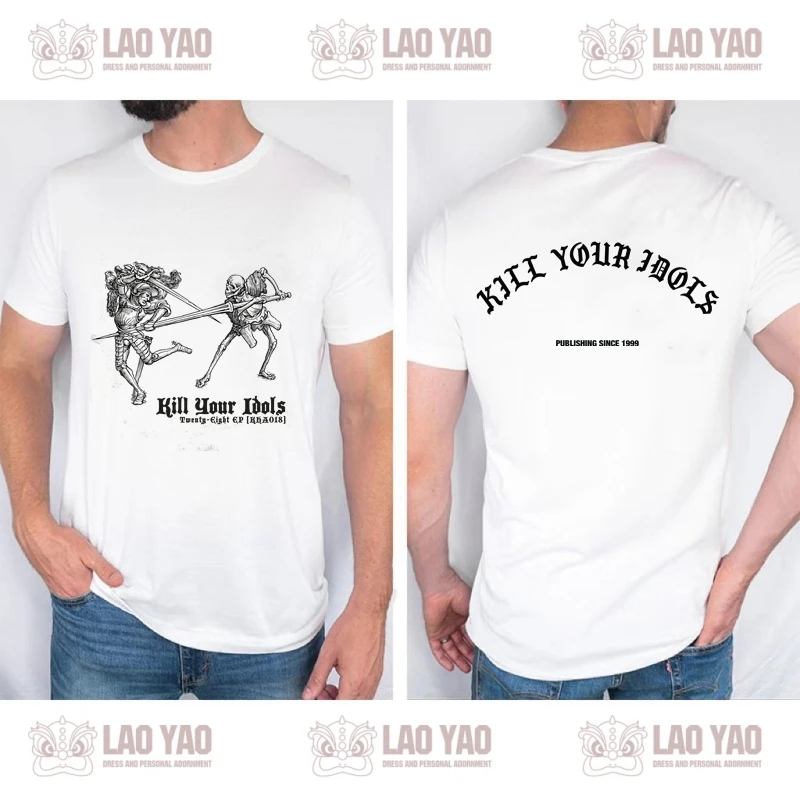 メンズ半袖Tシャツ,ストリートウェア,kill Your idolsファン,グループシンガーストリートウェア,ハードロックティー,y2kブランド,原宿服