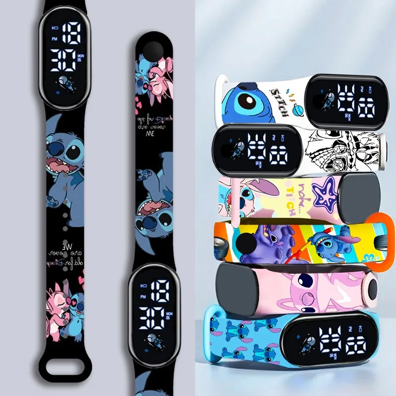 

Disney Stitch Children Watches Girls Waterproof Sport Touch Screen Watch for Women Waterproof Digital Clock Bracelet Gifts