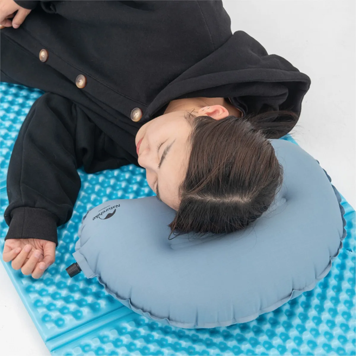 Naturehike 250g Ultralight Sponge Automatic Inflatable Pillow Portable Household Office Outdoor Soft 30D Waist Pillow NH20ZT006