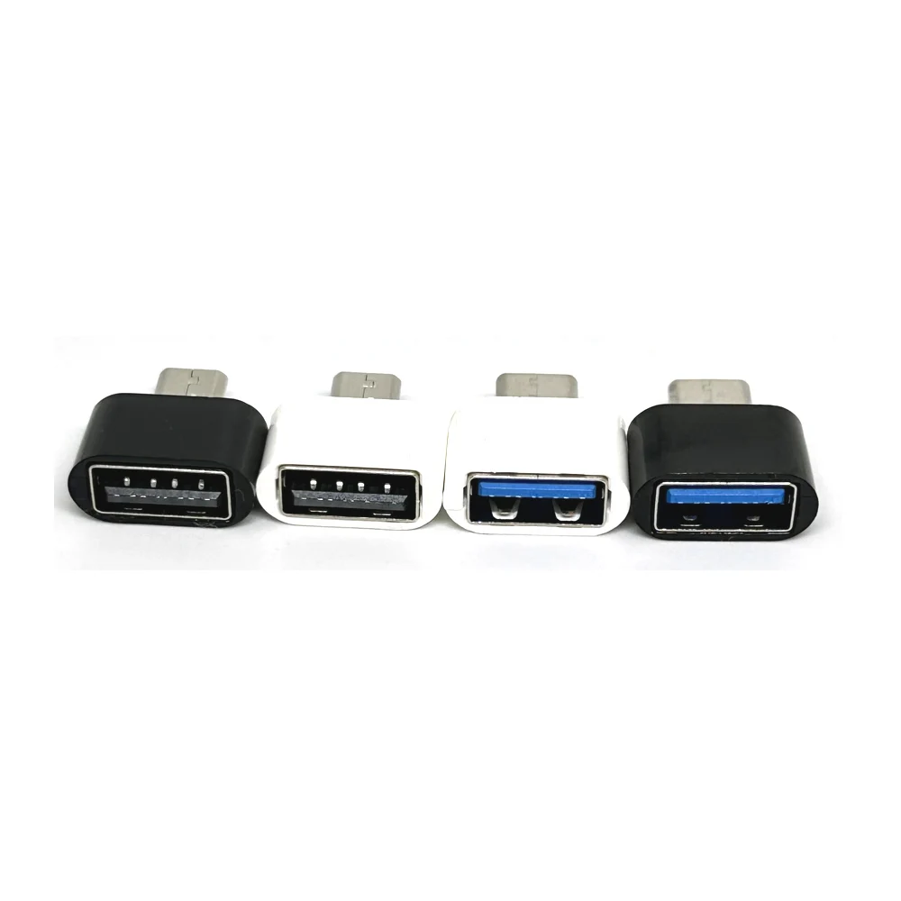 USB 2.0 To Type C Adapter LED OTG To USB C USB-A To Micro USB Type-C Female Connector For HUAWEI Samsung Xiaomi POCO Adapters