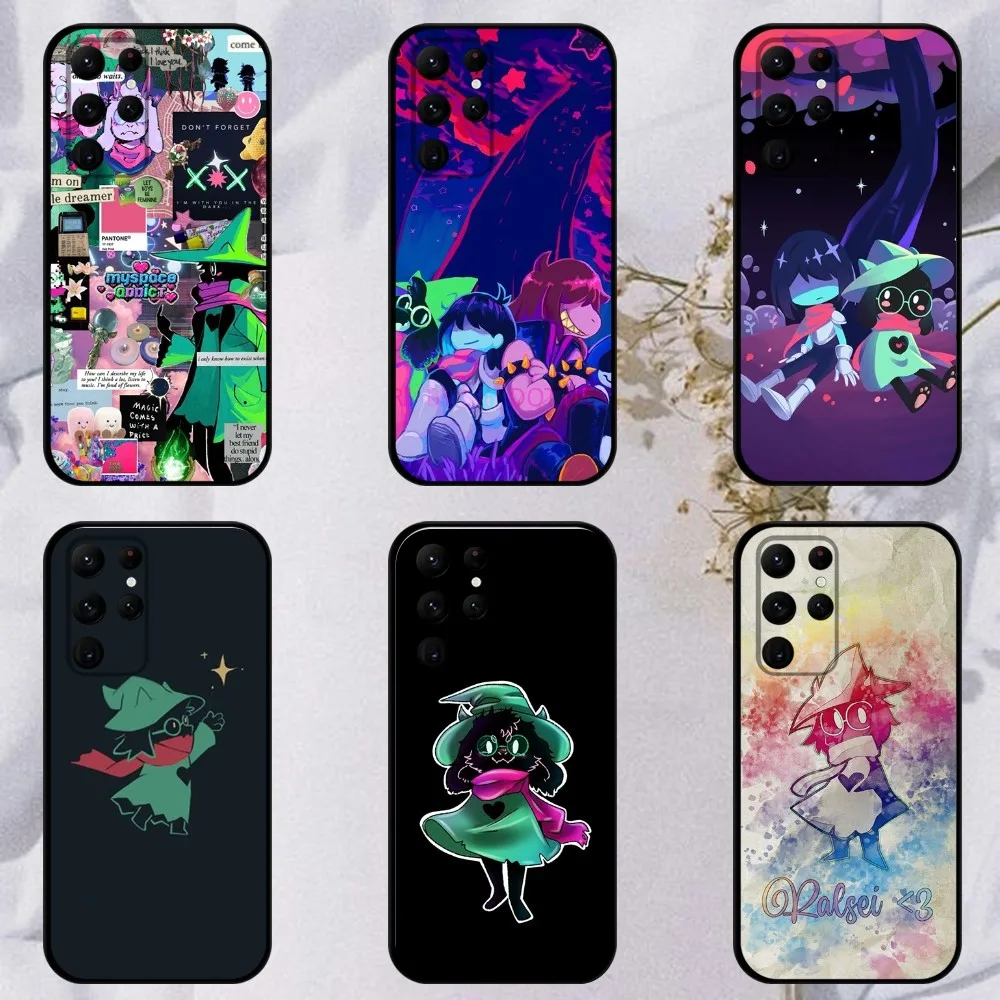 D-Deltarune-Ralsei   Phone Case For Samsung S23,23,22,30,21,10,9,Note20 Ultra,Lite,Ultra,5G,Plus,FE,Black Soft Case