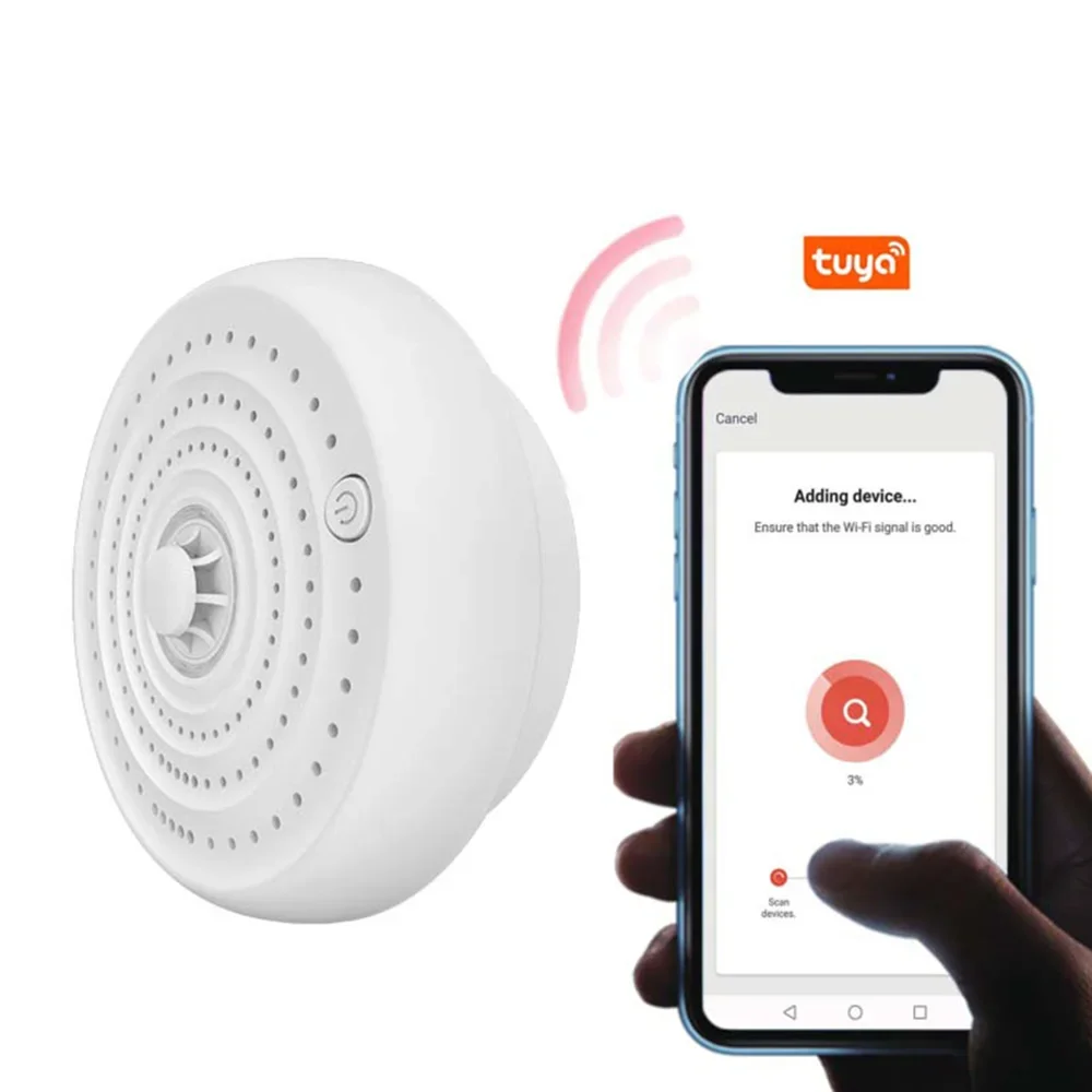 

Tuya WiFi Vaping Detector PM2.5 Smoke Detector for Home/School with Temperature and humidity detection