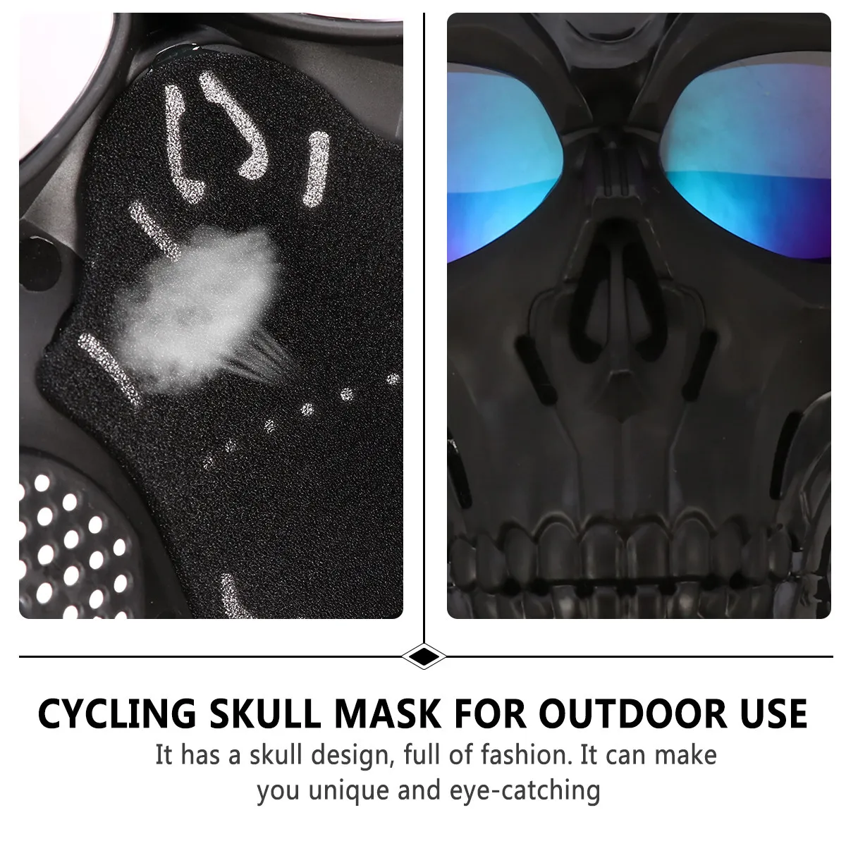 1Pcs Skull Theme Face Cover Outdoor Riding Cycling Mask Windproof Dustproof Sunproof Face Protection with Sponge Cushion