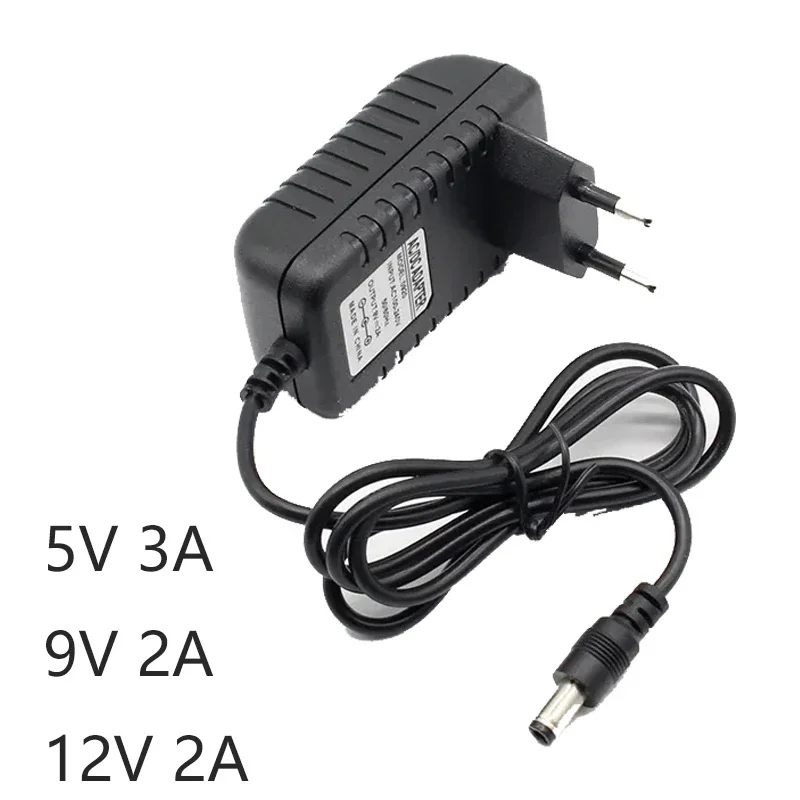 LEDストリップライト用ユニバーサル電源アダプター,AC 110-240v dc 5v 6v 8v 9v 10v 12v 15v 0.5a 1a 2a 3a