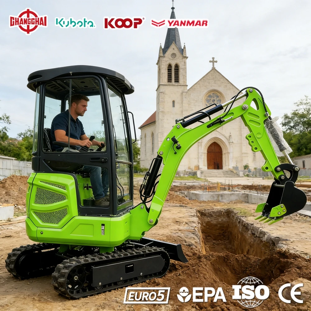 

Мини-экскаватор 0.8 тонны с двигателем Kubota, строительный 1.2 тонны, сельскохозяйственный 1.8 тонны, европейский стандарт CE, прямые продажи от производителя