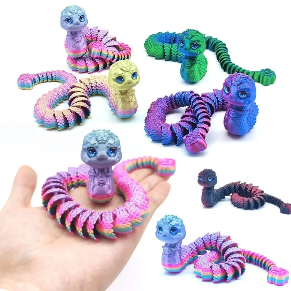 

Simulated Eye 3D Printed Snake Snake Baby Sparkling 3D Printed Diceratops Snake Poseable Joints Rotatable